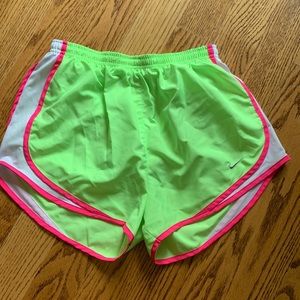 Neon Green and Pink Running Nike Shorts